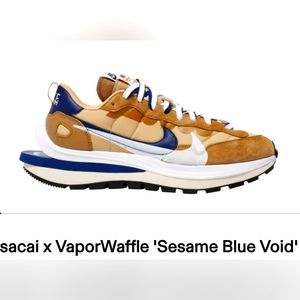 Nike x Sacai Vaporwaffle Sesame Blue Void. Sz.13 100% Authentic
